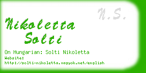 nikoletta solti business card